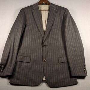 Hugo Boss Bertolucci Movie Suit Coat 44 LONG Gray Pinstripe‎ Wool Sport Jacket